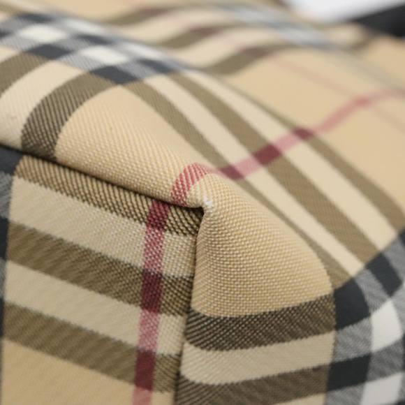 BURBERRY Nova Check Hand Bag PVC Beige Silver Auth 90263 - Picture 15 of 16